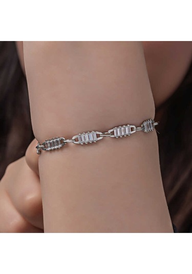 Casera's Gümüş Baget Taşlı Kadın Bileklik Csr2185204 Gümüş