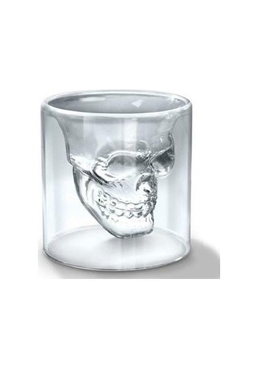 1 Parça Çift Wal100 Ml Kafatası Kafa Şekli Atış Cam Kupası Kokteyl Gözlük Bardak Hediye Kocası Şeffaf Altın