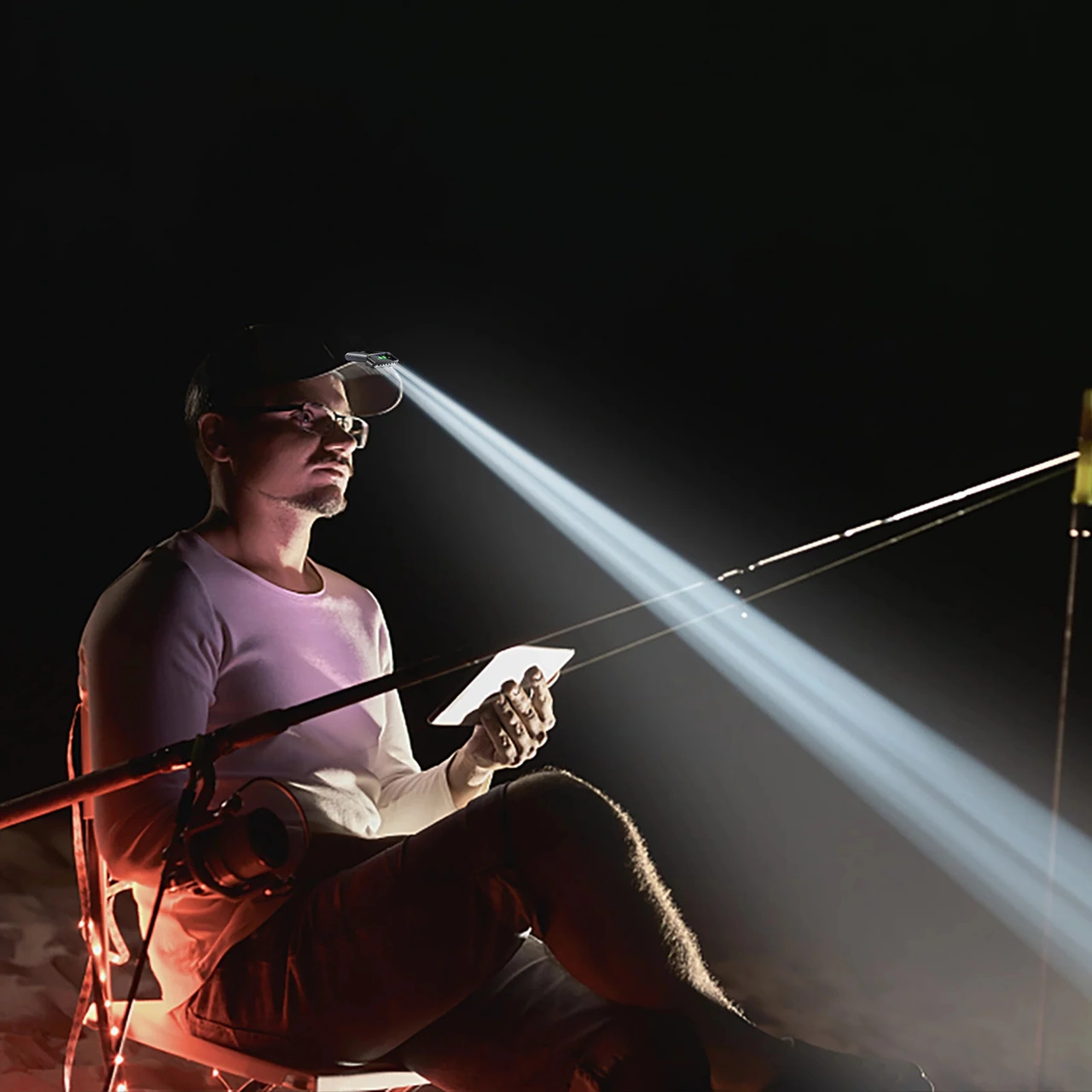 Yunboo Usb Şarjlı 6 Led'li Entegreli Fener, 30m Işık Aralığı, Hareket Sensörlü, Su Geçirmez, Kask Üstü, Kamp Ve Gece Balıkçılığı İçin Siyah Siyah