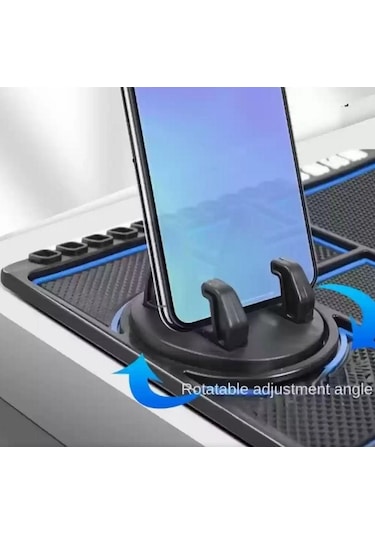 Zhltools Pratik Torpido Üstü Numaratörlü Telefon Tutucu Kaydırmaz Mat Siyah