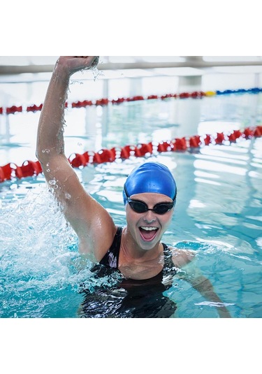 Gri Silikon Uzun Saç Unisex Yetişkin - Çocuk İçin Yüzmek Kap Şapka Gri