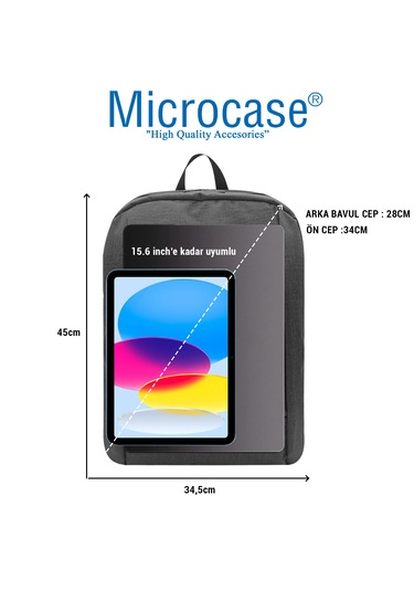 Unisex Su Geçirmez 3 Gözlü 15.6 İnch Laptop Macbook Uyumluçantası Al5323