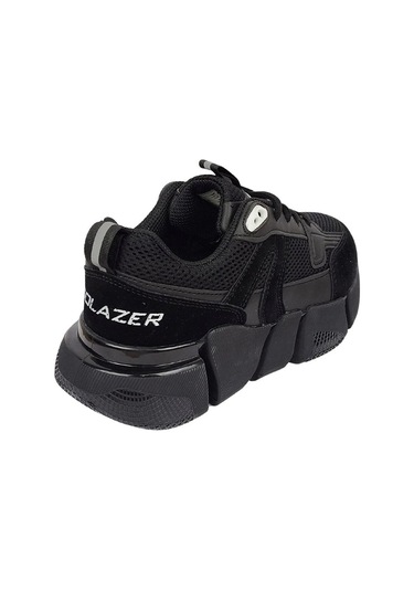 Kadın Ortopedik Tabanlı File Detaylı Sneaker Spor Ayakkabı Siyah