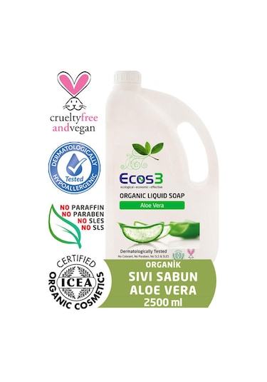Ecos3 Aloe Vera Organik Sıvı Sabun 2500 ML