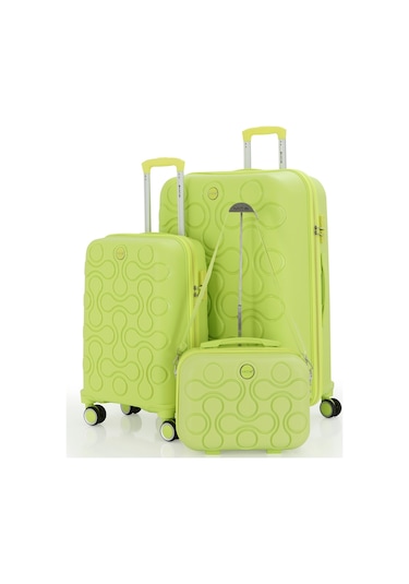 Mçs Polipropilen 3lü Valiz Seti Büyük & Kabin & Makyaj V376 S23sy1000053-set 00194 Açık Sarı
