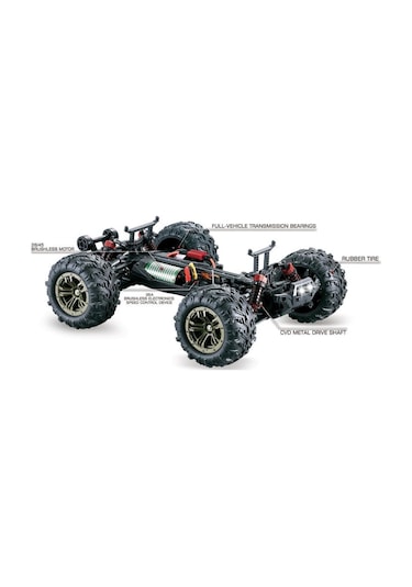 Xinlehong 1:16 Brushless Uzaktan Kumandalı Yüksek Hızlı Rc Araba 52km/s 2.4ghz 4wd Usb Şarj Mavi Çok Renkli