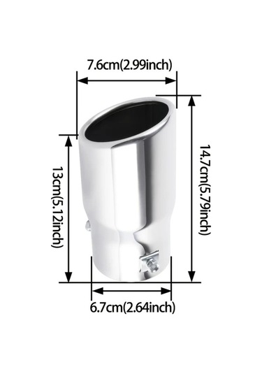 Elmpaly Silvery Ev Egzoz Susturucu Uç Boru Paslanmaz Çelik Universal Yüksek Kalite
