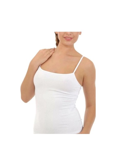 İmer 1237 İp Askılı Modal Süprem Bayan Atlet Beyaz