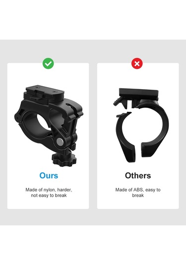 Bisiklet Lambası Montaj Braketi - 0,86-1,39 İnç Bisiklet Gidonlarına Uygun Siyah