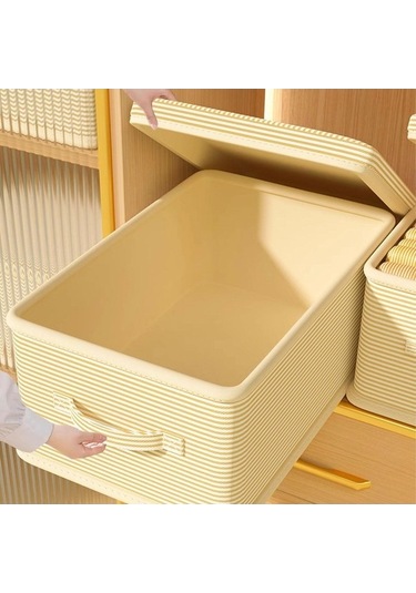 Trendooze Bej Renk Giysi Saklama Konteyneri Çantası Yorgan Yastıklar İçin Bej