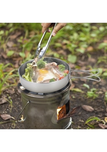 Ulzyvf Kamp Tava Tencere Taşıma Seti Paslanmaz Katlanır Gümüş File Çelik Çanta 2'li Gümüş Gümüş