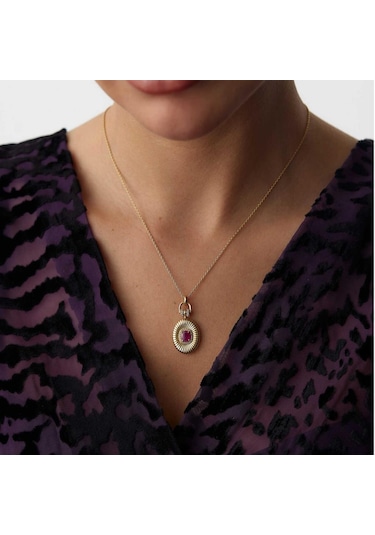 By Golden House Vintage Ruby Pırlanta Kolye