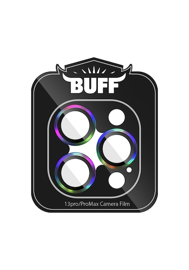 Buff Iphone Uyumlu 13 Pro / 13 Pro Max Uyumlu Kamera Metal Lens Koruyucu Gökkuşağı