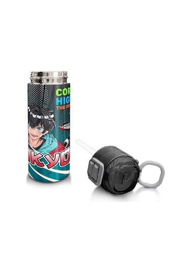 Coral High Kids Gri Nefti Anime Motorsiklet Desenli Pipetli Ve Direkt İçim Çelik Termos 500 Ml 31965 Mavi - Pembe - Sarı - Siyah