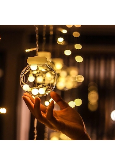 Işıklı Yılbaşı Top Led Led Işık Saçak Led Top Dekoratif Yılbaşı Led 2.5 Metre 138 Led 8 Fonksiyonlu 8 Modlu Led Işık Günışığı Perde Led Günışığı