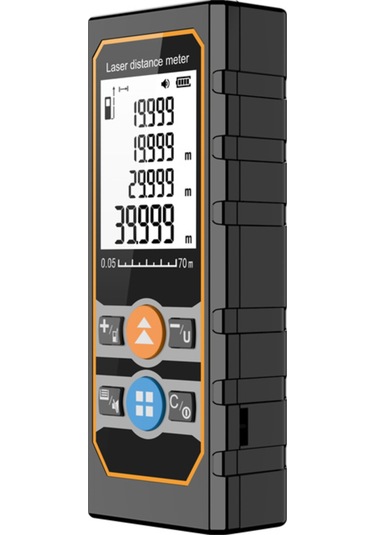 Vkemall Te70 Lazer Ölçüm Aleti, 70m Mesafe, Açı Sensörü, Çok Birim Metre/fut/ınç , Alan/hacim/pitagor Teoremi Modları, Pil Yok