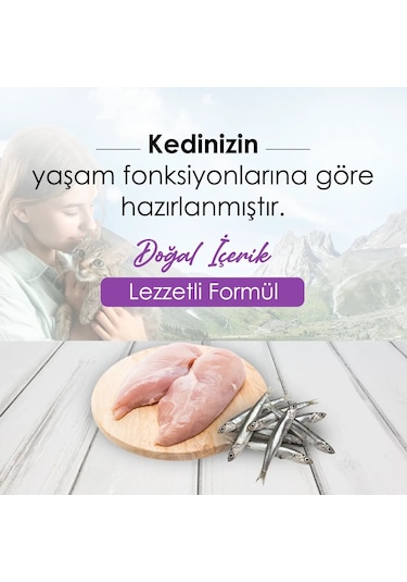 CatPlus Tavuklu ve Hamsili Kısırlaştırılmış Yetişkin Kedi Maması 15 KG