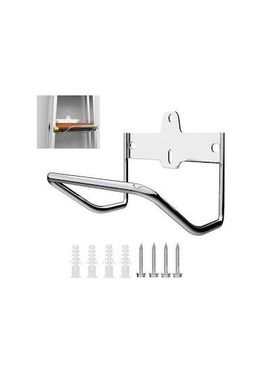 Pazly Ağır Hizmet Garaj Depolama Merdiveni - Paslanmaz Çelik, 20.32x19.05cm, Katlanabilir, Uzay Tasarrufu, Duvar Braketli, Garaj İçin