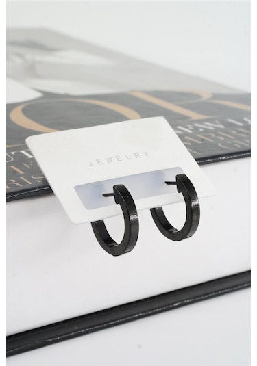 Kadın 316 L Paslanmaz Çelik 2 CM Oval Model Küpe 99258128