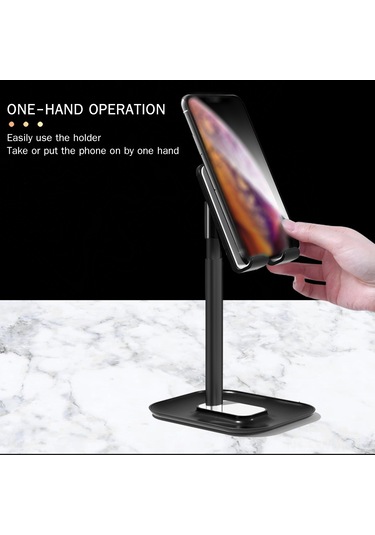 Neevoyu Yüksekliği Ve Açıyı Ayarlayabilir 12.9 İnç Çapında Telefon/tablet İçin Siyah Masaüstü Tutucu - Dayanıklı Abs Ve Alüminyum - Dürtmeye Dayanıklı Ve Kaymazsız Taban