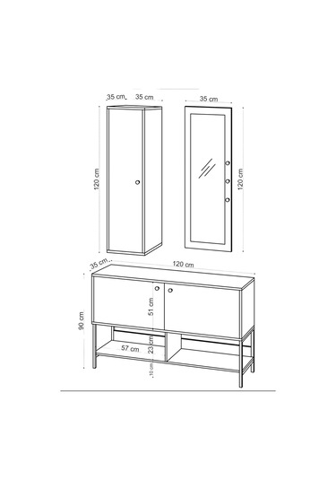 Decormet Chumo Ayakkabılık Safir Meşe- Dec-20052 Çok Renkli