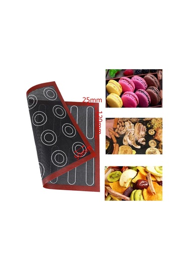 Delikli Silikon Pişirme Mat Yapışmaz Isıya Dayanıklı 40x30 Macaron Pasta Pedi Çok Renkli