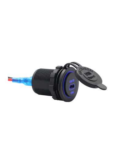 Kangvka 45w Pd Tipi C Arabaya Şarj Cihazı, 12/24v Çalışma Gerilimi, Mavi Işık, Abs Malzeme, 5v-20v Çıkış Aralığı