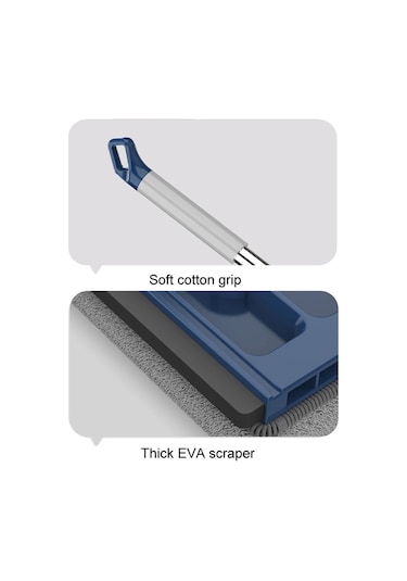 Sones 42cm Eller Serbest Ev Düz Paspas Mutfak Temizleme Tembel Zemin Temizleyici, Stil: Mavi+6 Mendil
