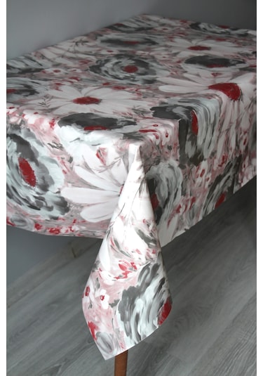 Elyaf Silinebilir Pvc Muşamba Masa Örtüsü Pasteliripapatya Pudra