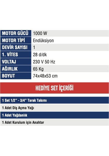 Mercure MC-9002 1/2-2 Tezgah Tipi Elektrikli Pafta Makinesi