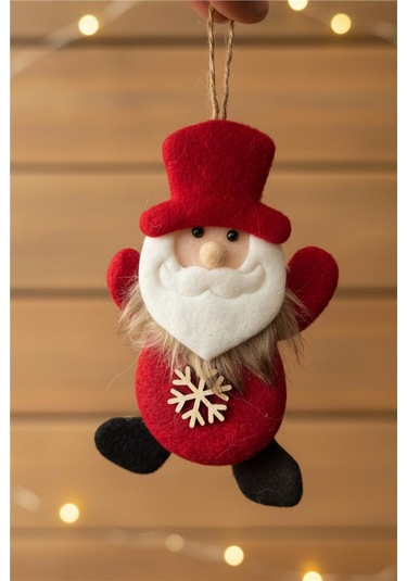 Yılbaşı Ağaç Süsleri Koleksiyonu- Kırmızı Beyaz Sakallı Noel Baba Süsü