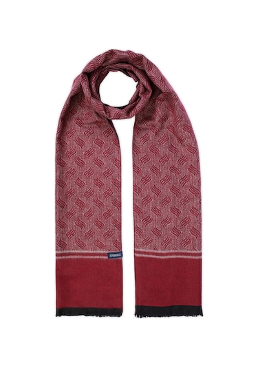 Hatemoğlu Bordo Desenli Atkı 12112023a001 B18 Bordo - Gri
