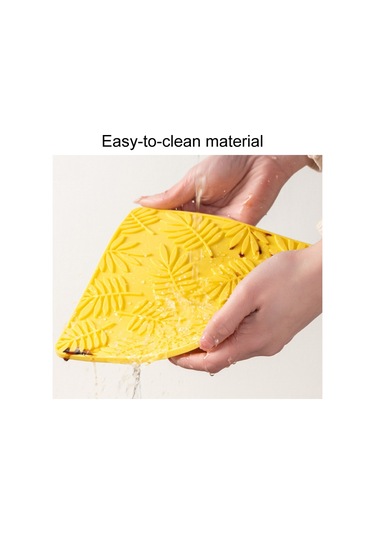 Sones 9.5cm Ev Tipi Kare Silikon Isı Yalıtım Matı Mutfak Yüksek Sıcaklığa Dayanıklı Pişirme Matı Sarı