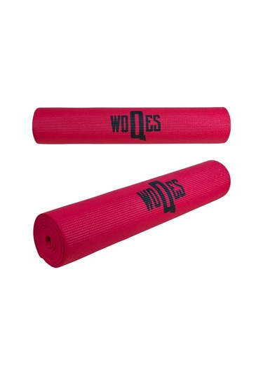 Woqes Egzersiz Matı 6mm Kalınlık 173x61 Cm Kaymaz Pilates Ve Fitness Matı Koyu Kırmızı