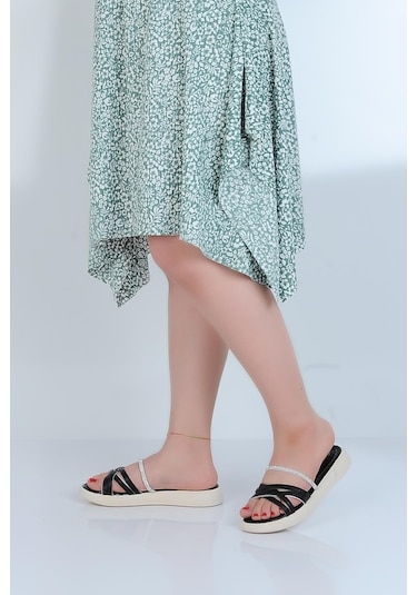 Ayakcenter 5530 Siyah Günlük Kadın Düz Terlik 001