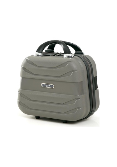 Yefa Pp Polipropilen Kırılmaz Büyük & Makyaj Boy 2'li Valiz Seti Gri