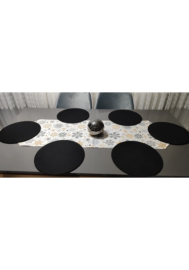 Kar Tanesi Desenli Amerikan Servis Runner Ve Supla Takımı