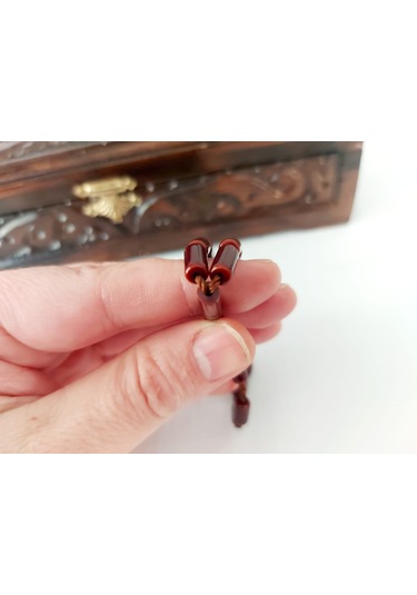 Çubuk Malzemeden Havşalı İmame Sıkma Kehrıbar Tesbih 5.5x10.5