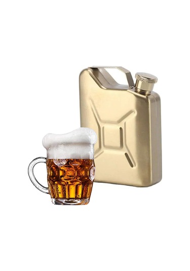 Kosona 5 Unca 146ml Taşınabilir Çelik Şarap/whiskey Flashtasi - Kaliteli Paslanmaz Çelik, Sağlam Kapak, Outdoor Piknik Kamp İçin Altın Rengi Altın