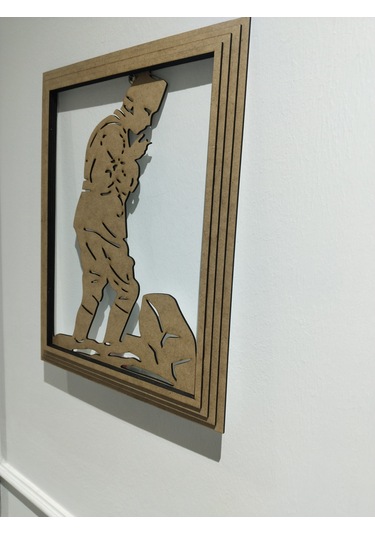 Led Işıklı Kurtuluş Savaşı Komutanı Atatürk Tasarımlı Ahşap Dekoratif Duvar Çerçevesi