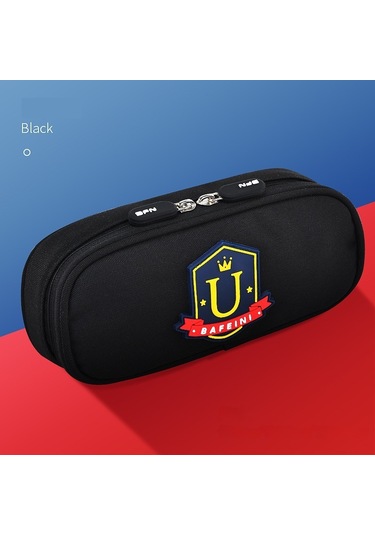 Tuomeng Büyük Kapasiteli Kalem Kutusu Öğrenci Katmanlı Basit Kalem Kutusu Kolej Siyah