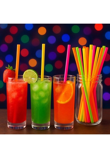 Supertrend Fosforlu Renkli Pipet 5mm X 21cm - 50 Adet