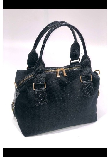 Sentt Süet Simli Çanta-Siyah