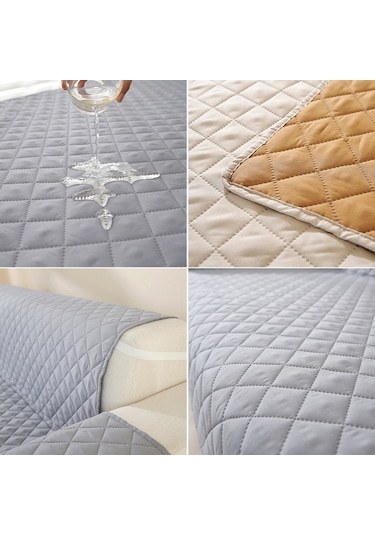 Sones Çift Taraflı Su Geçirmez Evcil Hayvan Yastığı Elmas Desenli Kanepe Kılıfı, Boyut: 190x196cm Kahve