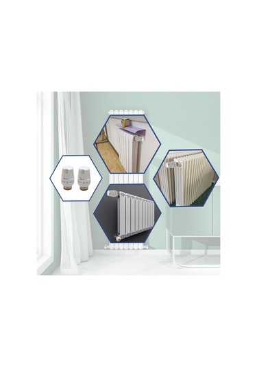 Termostatik Başlık 2'li Radyatör Vanası Seti, M30 X 1,5 Dişli İçin Termostatik Isıtma Başlığı, Isıtma Regülatörü, Termostatik Başlık Beyaz