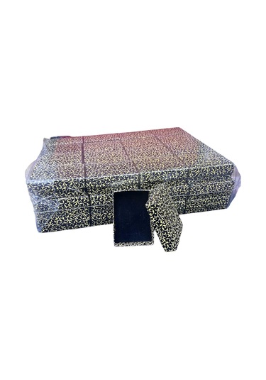 Karton Sünger Siyah Gold Çizgili Renk 8/6 Cm 48 Adet Üçlü Set Takı Kutusu Çok Renkli