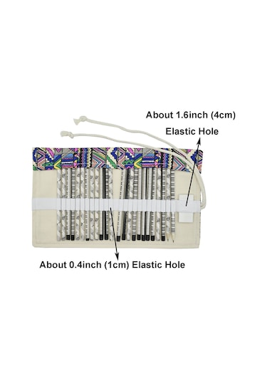 Wezone Eşsiz Desenli Kanvas Kalem Çantası - 24 Delikli, Boya Kalemi, Pastel Ve Çizim Araçları İçin Taşınabilir Organizatör