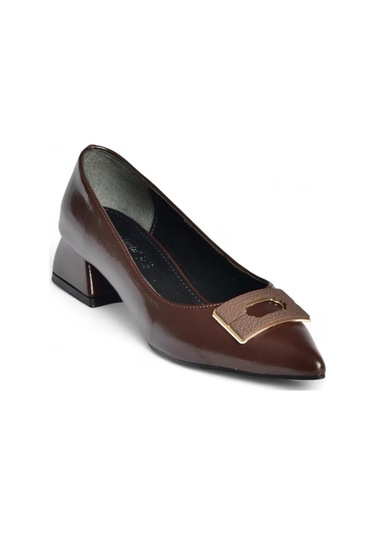 Fox Shoes V820371160 Kahverengi Rustik Kalın Topuklu Kadın Ayakkabı Kahverengi