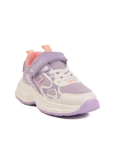 Lila Cırtlı Fileli Hafif Kız Çocuk Spor Ayakkabı Dian F LILA