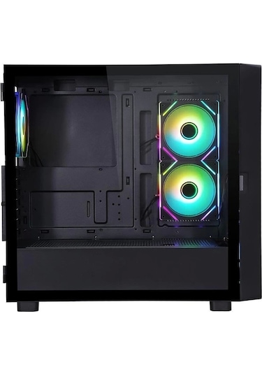 Powerboost PB-P4367BB 3 RGB Fanlı LCD Ekranlı Mid-Tower Oyuncu Bilgisayar Kasası